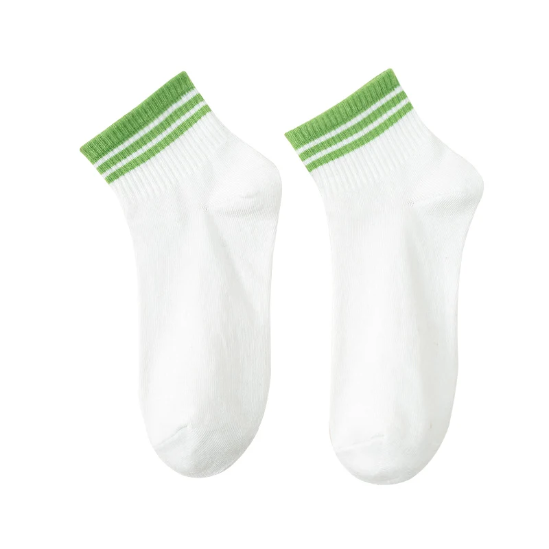 10 Pairs Women Socks Spring Summer Green Women's Short Tube Socks Comfortable Cotton Shallow Mouth Socks Versatile Ankle Socks