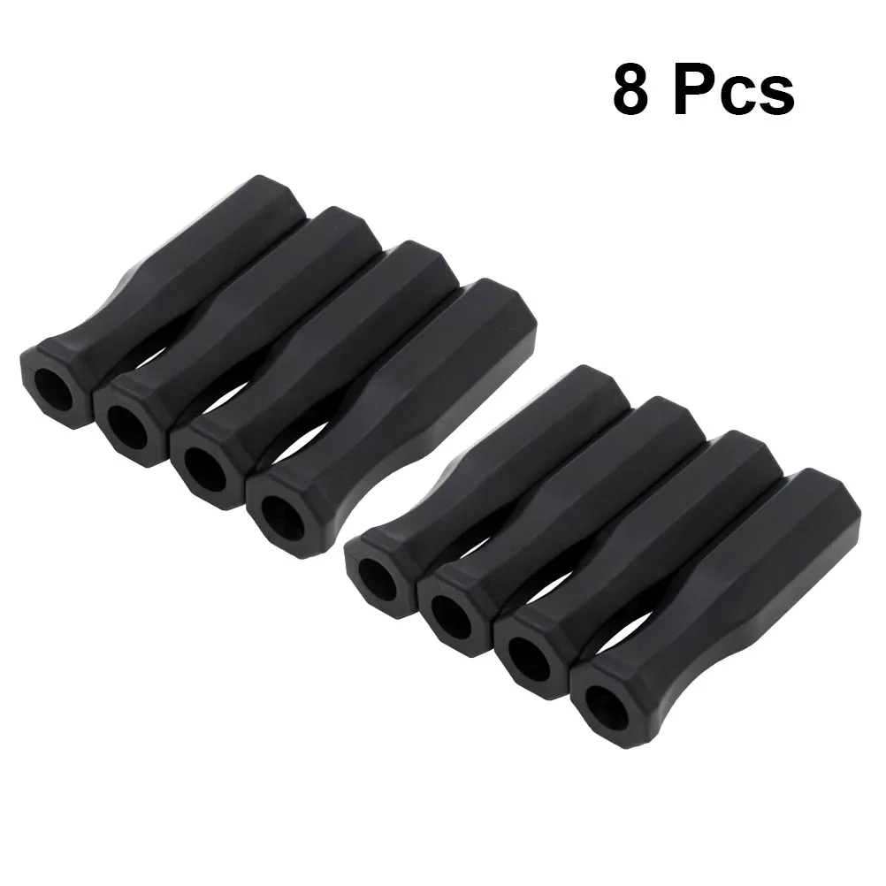 8Pcs Table Football Handle Covers Black Plastic Replacement Cushion Grip Foosball Handle Accessories Table Football Accessory