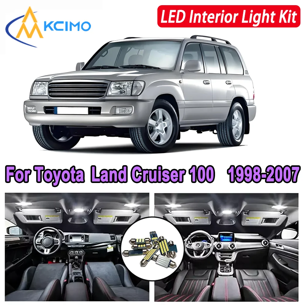 

Kcimo LED For Toyota Land Cruiser 100 1998-2007 Premium Bright LED Interior Dome Map Trunk Light Kit Car Led Lamps Canbus Car