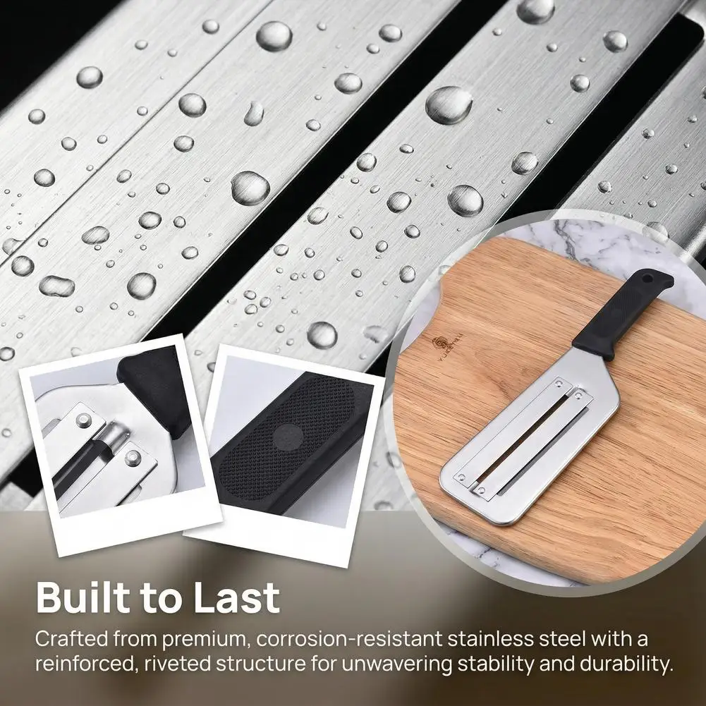 Stainless Steel Cabbage Shredder Slicer Dual-Blade Vegetable Cutter for Coleslaw Salad & Pickles Easy-Clean Kitchen Tool view 3