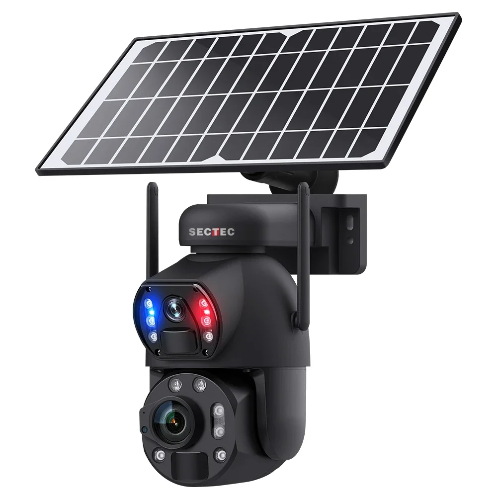 Latest Metal 4G Solar Camera Dual Lens Human tracking 36X Zoom PTZ Camera 6MP HD Waterproof IP66 4G GSM Network PTZ CCTV Camera