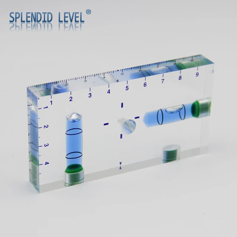 Niveau de type T entièrement transparent, bidirectionnel intégré, petit niveau à bulle horizontal, taille de bulle 95x51x13mm