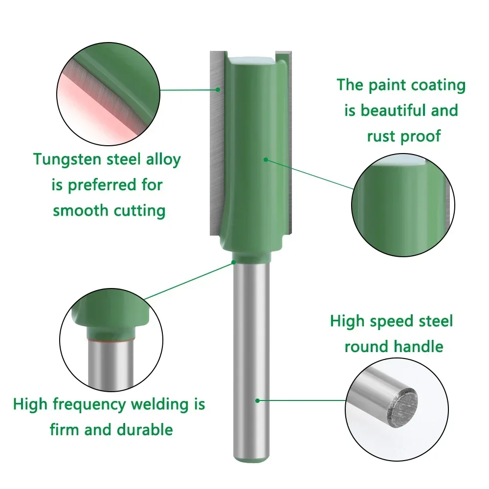 6mm Shank Straight Bit Woodworking Tools Router Bit Single Double Flute Tungsten Carbide Milling Cutter Router Bits for Wood