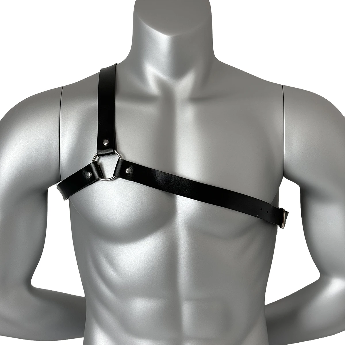PU Leather Chest Harness for Men, Adjustable Suspenders