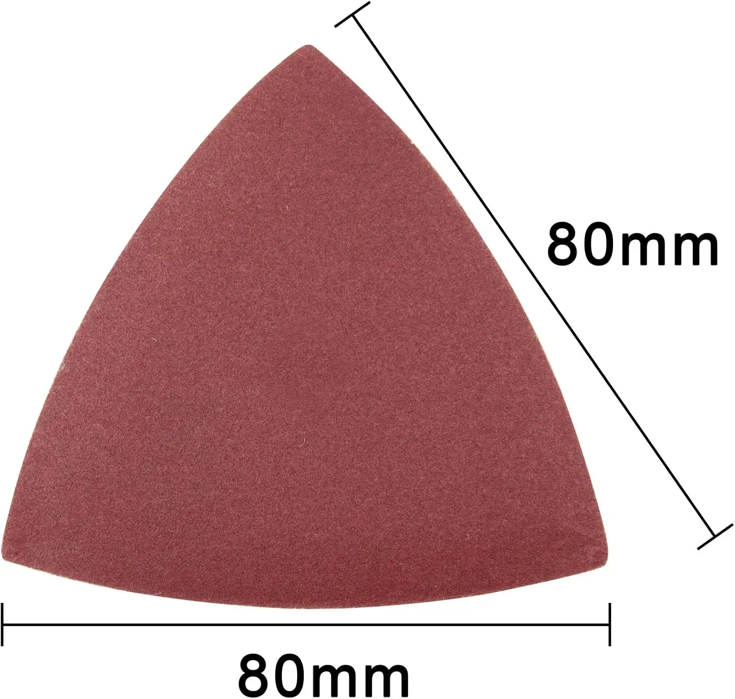 Lixa triangular de gancho e laço, 80x80x80mm, sortidas 40-400 grãos, remoção de ferrugem, polimento, metal, plástico, couro, 120 pcs