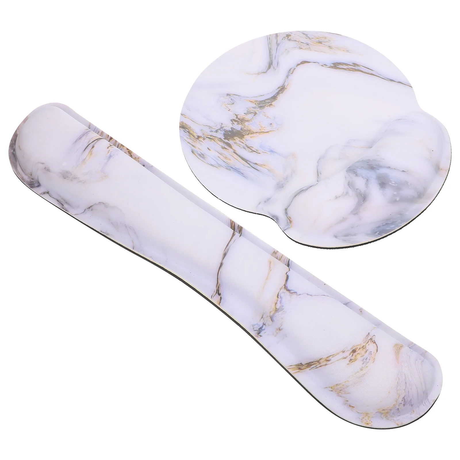 Juego de almohadilla de soporte para muñeca de ratón de espuma viscoelástica, diseño ergonómico para trabajo eficiente, evita el estrés en los hombros, codos, alfombrilla para muñeca y ratón, 1 Juego