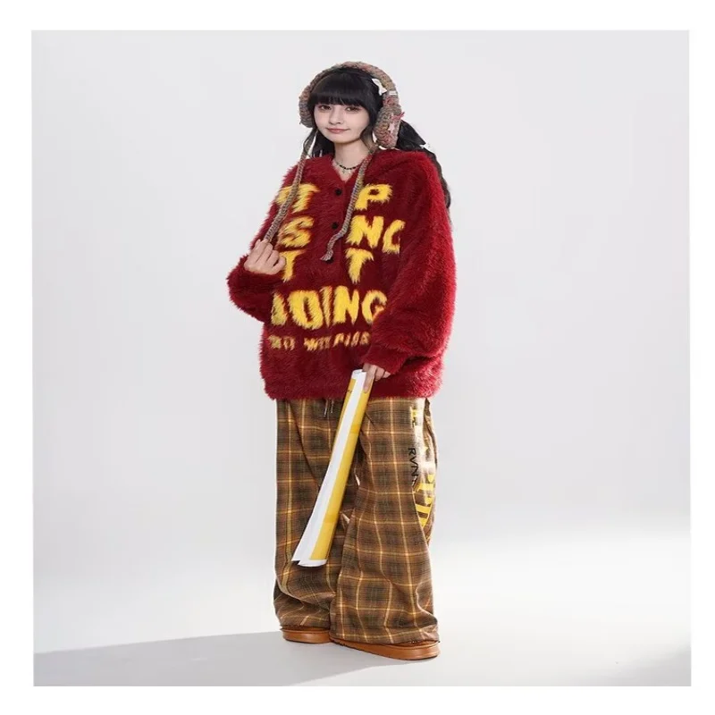 Temperamento preguiçoso, versátil, suéter de pele de vison escovado de alta qualidade, novo estilo moderno e moderno, literatura e arte populares