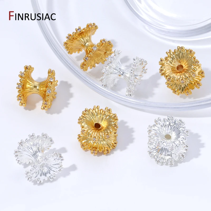 18K Gold Plated Brass Inlaid Zircon Waist Shape Spacer Beads For Bracelet,Separator Beads For DIY Jewelry Making Supplies image 5