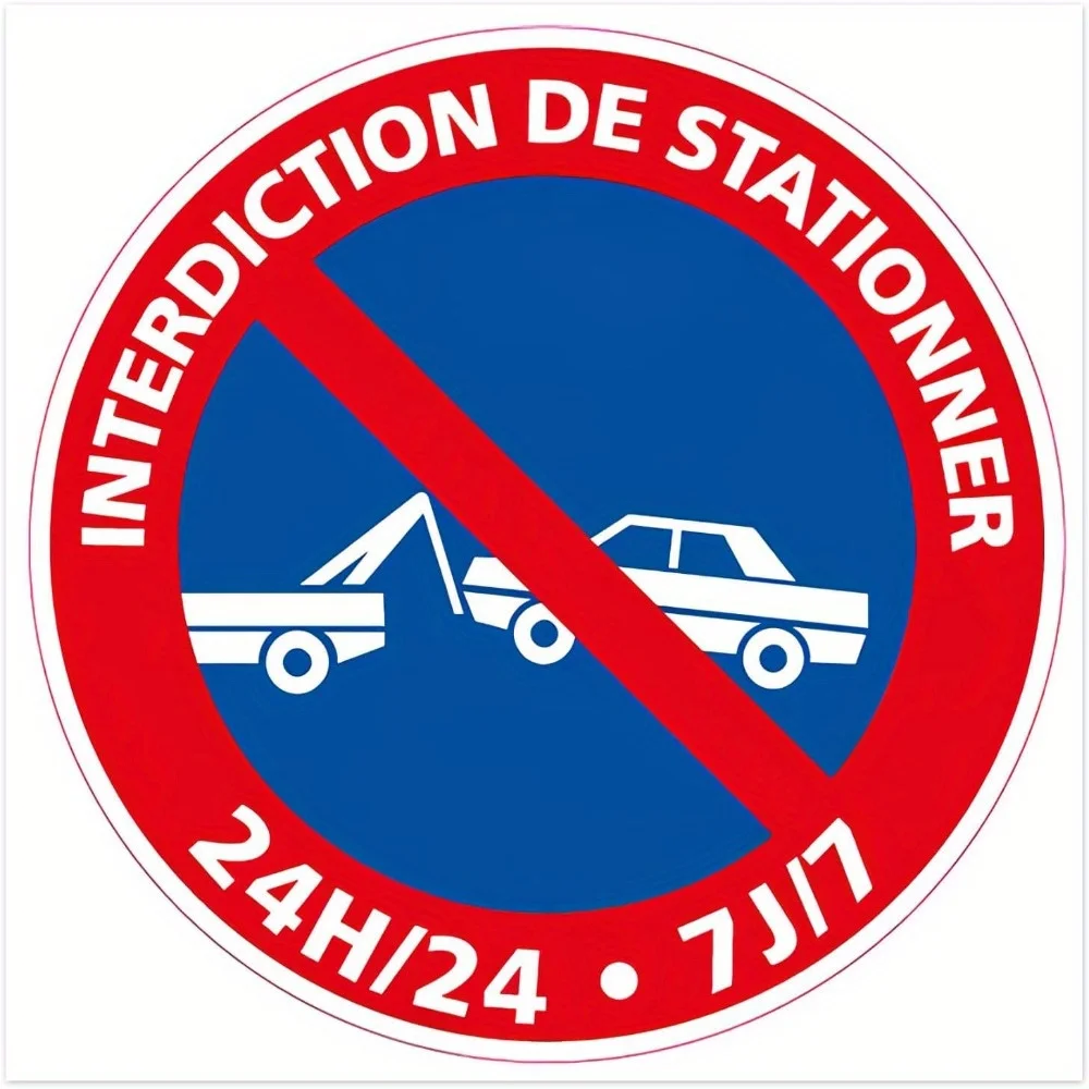 Stop Sign No Parking 8in 12in Round Metal Wall Decor Sturdy Long Lasting