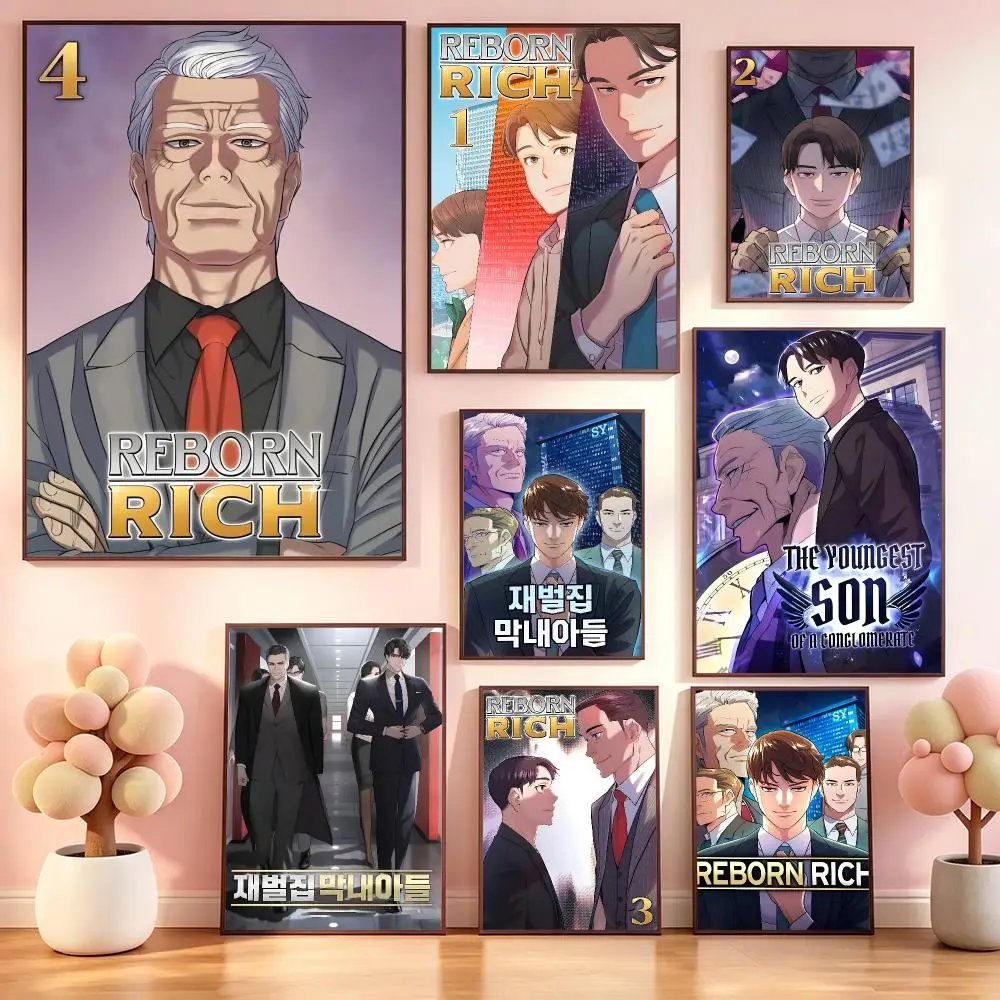 series Reborn Rich Poster Poster Kawaii Self Adhesive HD Wall Print Cute Home Bedroom Room Aesthetic Decor Gift