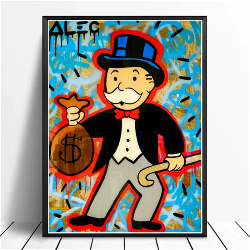أليك احتكار وملهمة المال جدار الفن قماش المشارك وطباعة رجل غني شخصية اللوحة مكتب غرفة المنزل الديكور