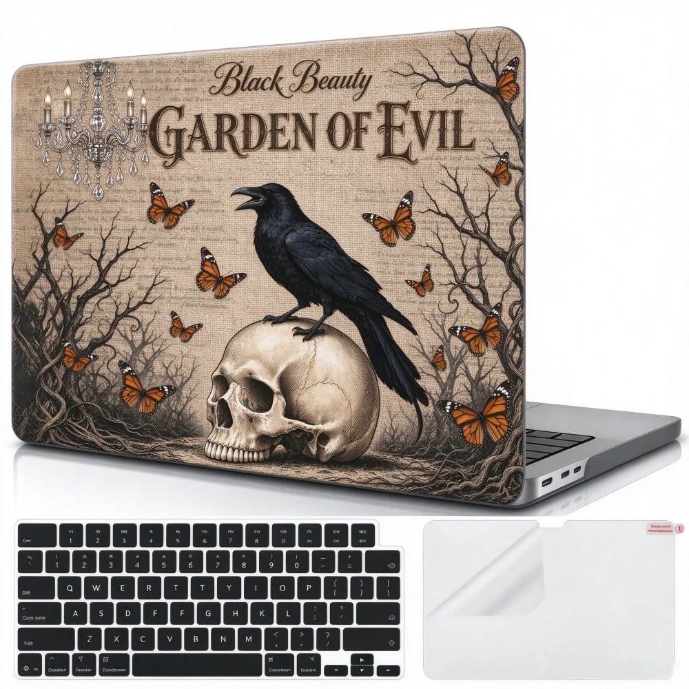 Retro Scary Halloween for MacBook Air 13 inch Case M5 M4 M3 M2 Pro 14/16 Neo case Novelty Premium Pattern Hardshell Laptop Case