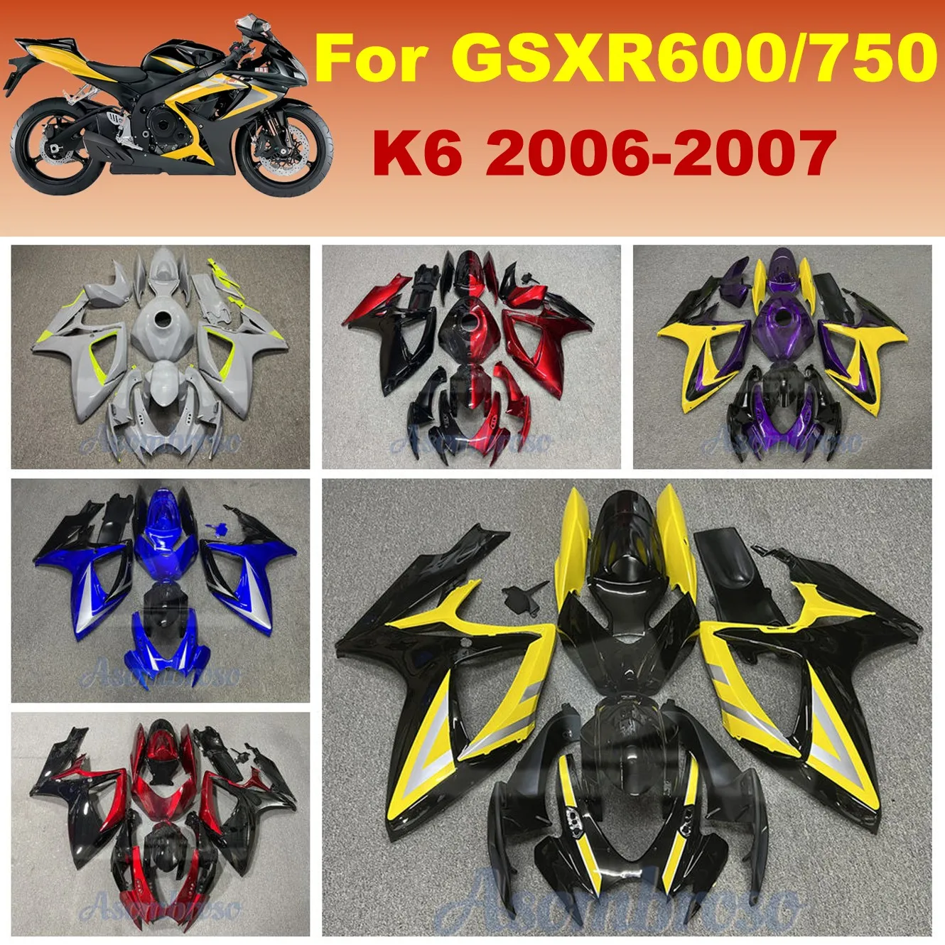 

ABS Full Bodywork Replacement For GSXR 600 2006 2007 K6 GSXR 750 GSXR600 Fairing Kit