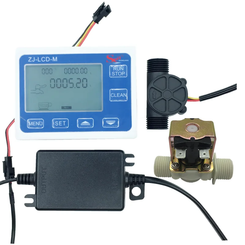 ZJ-LCD-M متر 1/2 "مستشعر التدفق للتحكم في قياس سائل الماء الكمي