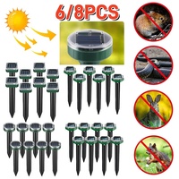 6/8PCS Solar Mole Repellers Ultrasonic Animal Repellent Outdoor Garden Yard Bird Mouse Rodent Chaser Deterrent Pest Control Tool