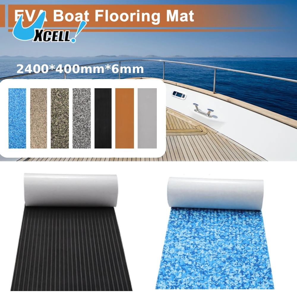 

Uxcell 2400*400mm Eva Foam Faux Teak Boat Deck Mat Sheet Non-Slip Teak Yacht Marine Floor Waterproof Pontoon Flooring Motor Boat