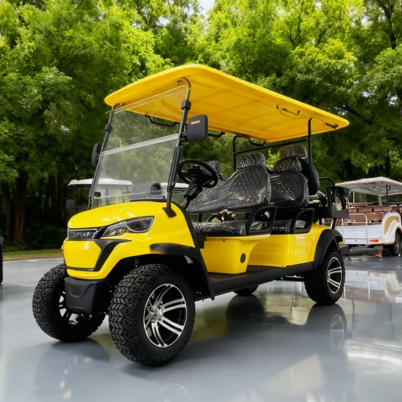

New Design Golf Carts Club Car 72V Lithium Battery 6 Seater Electric Golf Cart Car Body Steel Frame + ABS Engineering Plastics