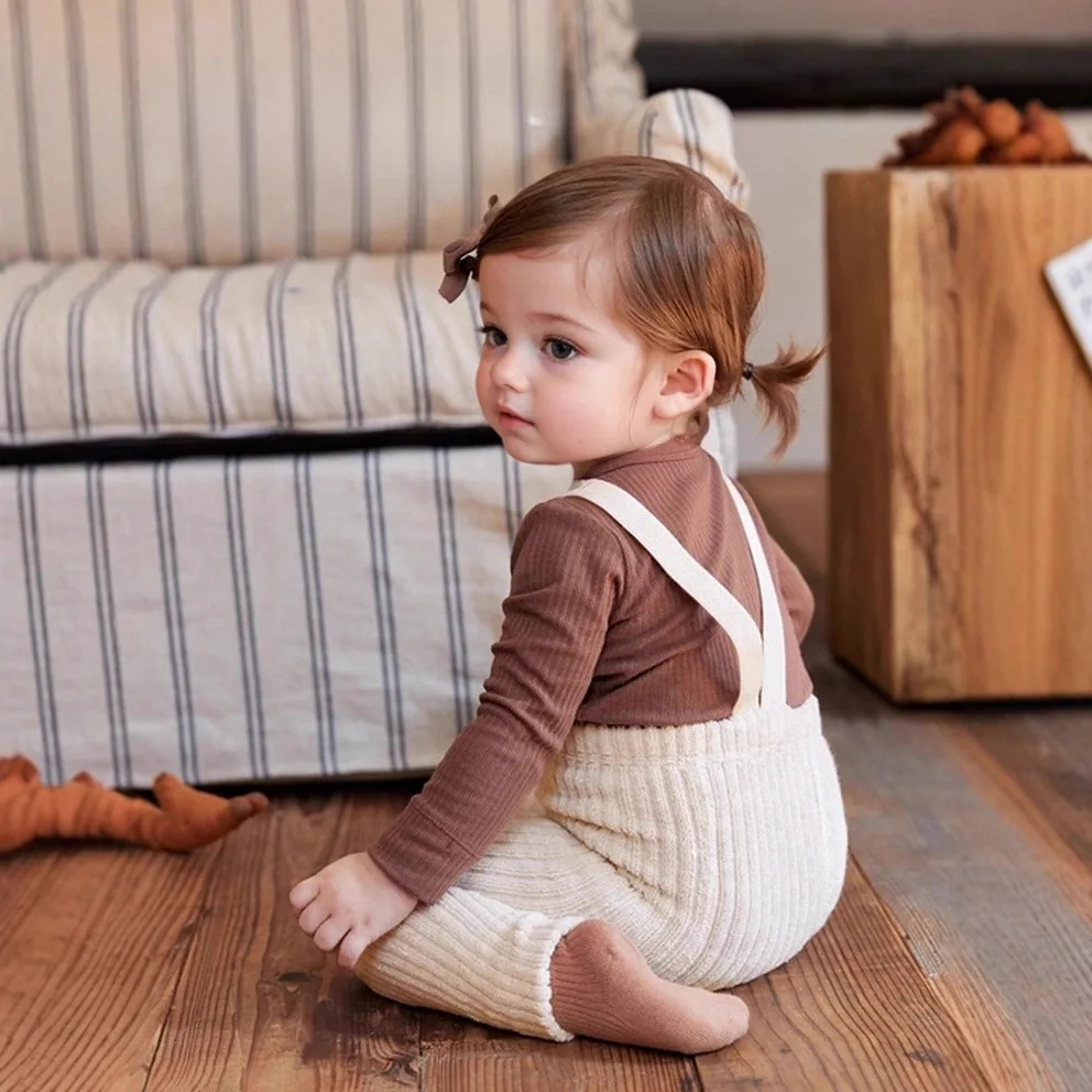 Baby Fall Winter New Weightlifting Pants Infant Toddler Warm Thick Jumpsuit Versatile Stylish Multicolor Suspender Jumpsuit