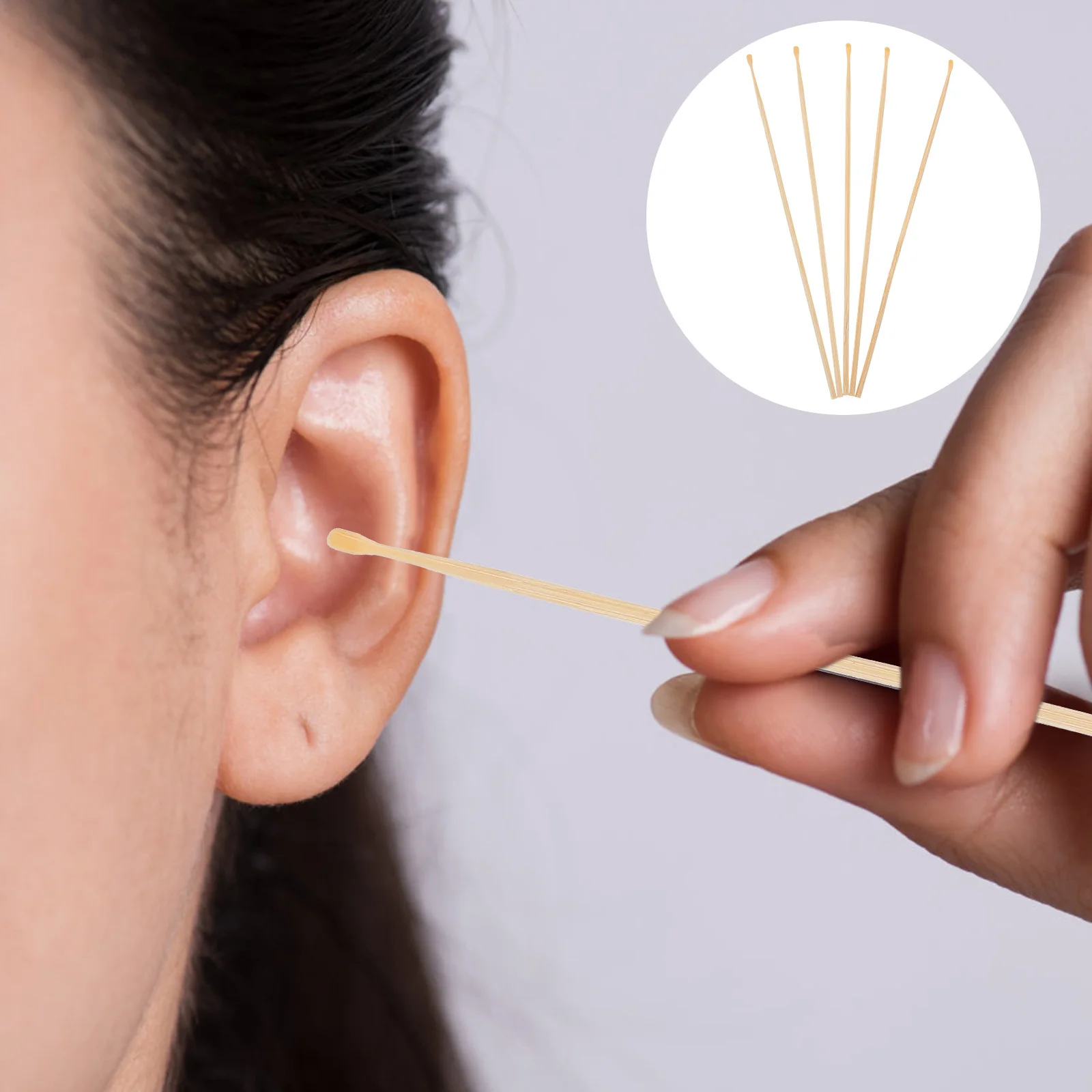 

5Pcs Wooden Ear Pick Smooth Rounded Safe Earwax Removal Tool for Home Medical Use Earwax Removal Ear Cleaning Tool