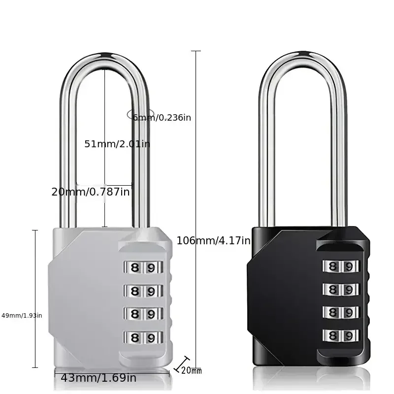 Imagem -06 - Anti-roubo Door Lock -bit Segurança Zinc Alloy Combinação Armário de Suspensão Ginásio Cabinet Lock Fechadura da Porta ao ar Livre