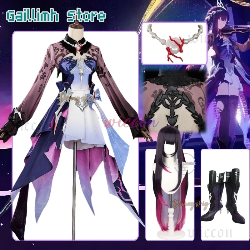 

Honkai Star Rail Hysilens Cosplay Costume Anime Hysilens Long Mixed Wig Props Halloween Party for Women Girls Carnival