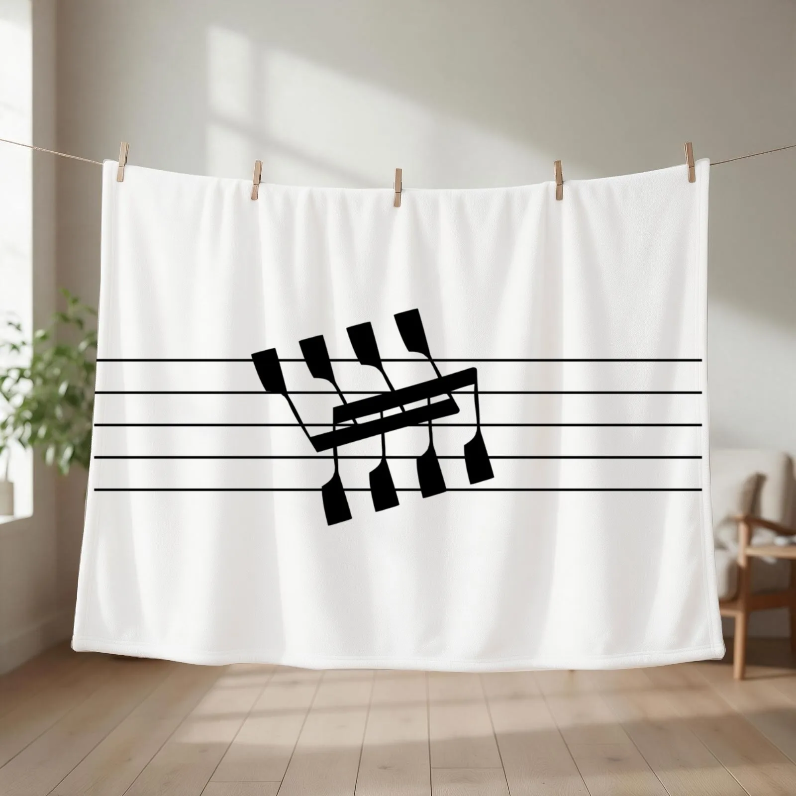 Rowing and Music Notes 8 Throw Blanket couch cozy soft plush fuzzy picnic outdoor blanket