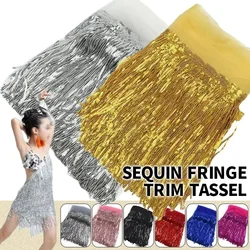 10Yard Pvc Sewing Fringe Trim Wide Gold Sequins Lace Tassel Fringe Trim for Diy Craft Clothing Garment Curtain Accessories