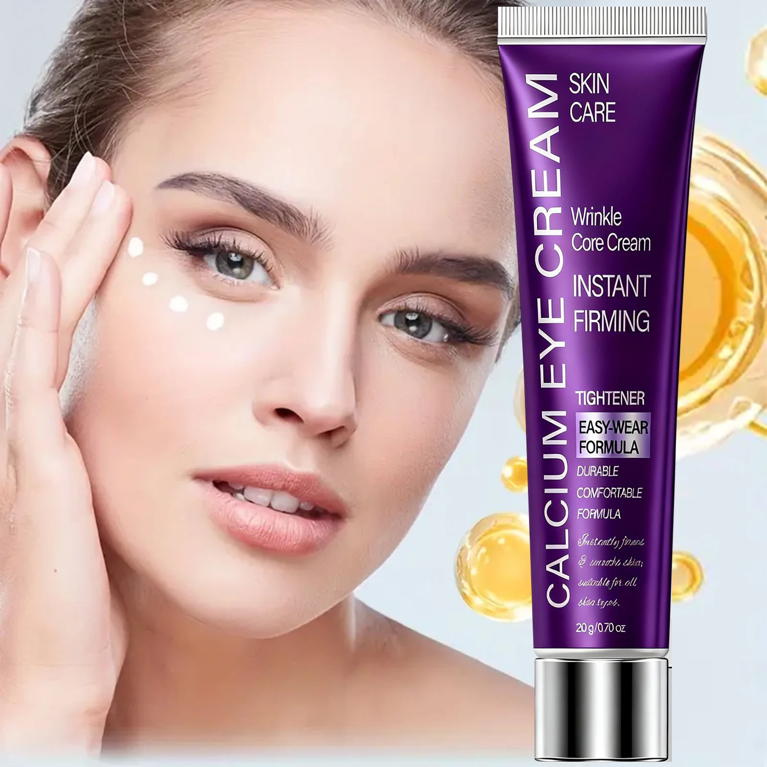 Instant Firming Calcium Eye Cream Temporary Eye Tightener Wrinkle Reduction Easy-Wear Formula Comfortable Durable All Skin Types