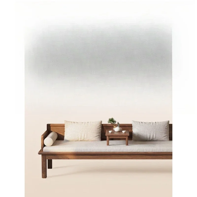 Solid wood sofa bed Arhat bed Push-pull bed Small apartment integrated dual-purpose folding bed, single double lunch break sofa