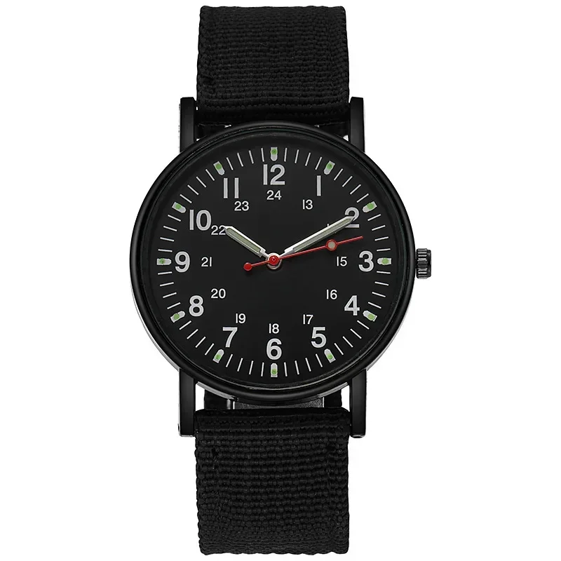 2024 Nieuwe Lichtgevende Heren Horloges Nylon Slip Mode Sport Horloge Voor Mannen Jongen Waterdicht Quartz Horloge Klok Cadeau Dropshipping