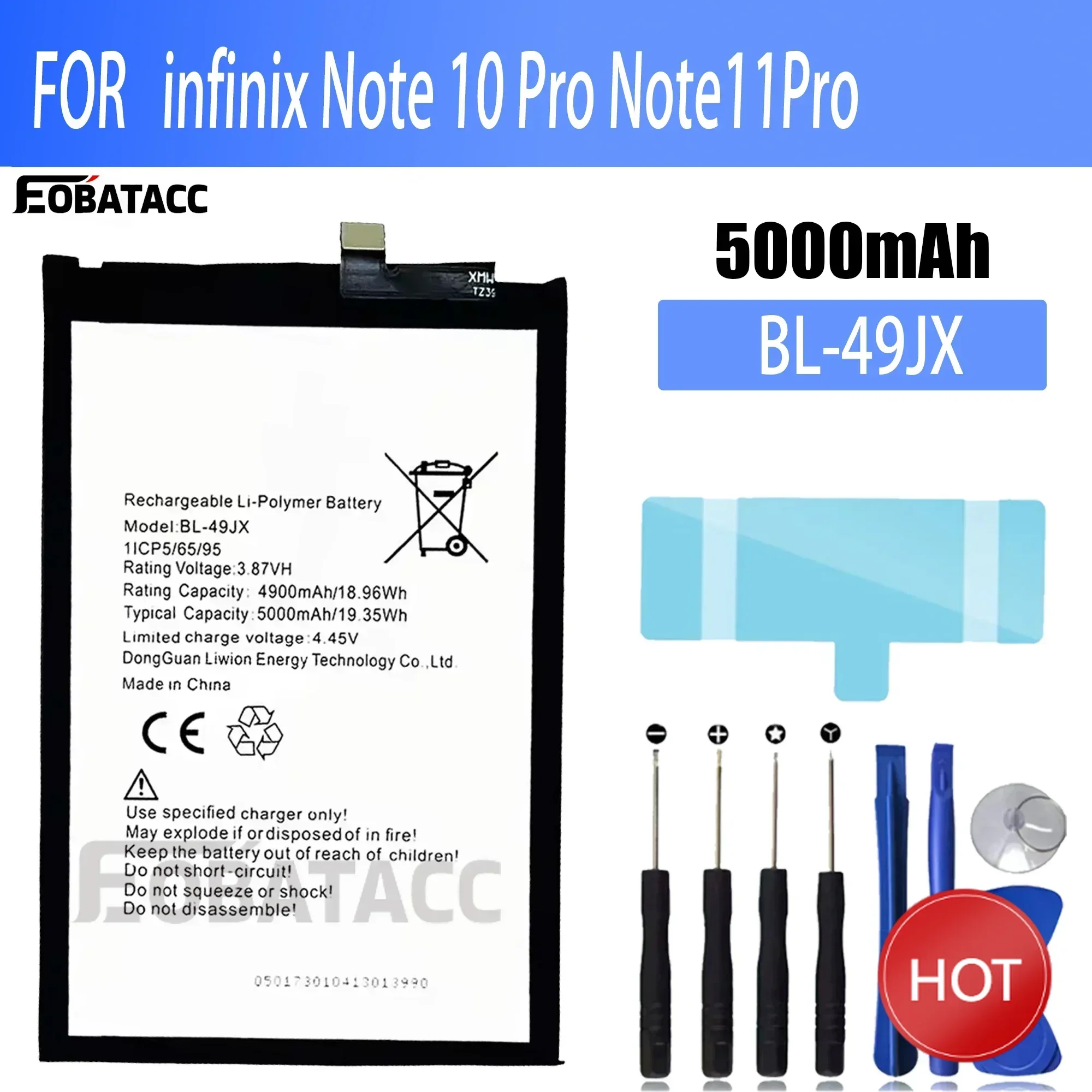 100% New Original Battery BL-49JX For infinix Note 10 Pro Note11Pro Zero 5G  Battery + Free Tools