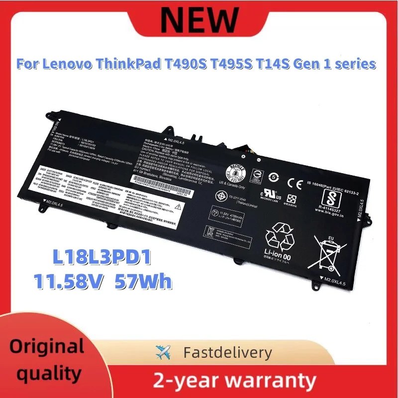 

Аккумулятор для ноутбука 11.58V L18L3PD1 для Lenovo ThinkPad T490S T495S T14S Gen 1 series L18M3PD1 L18M3PD2 02DL013 02DL014 5B10W13909