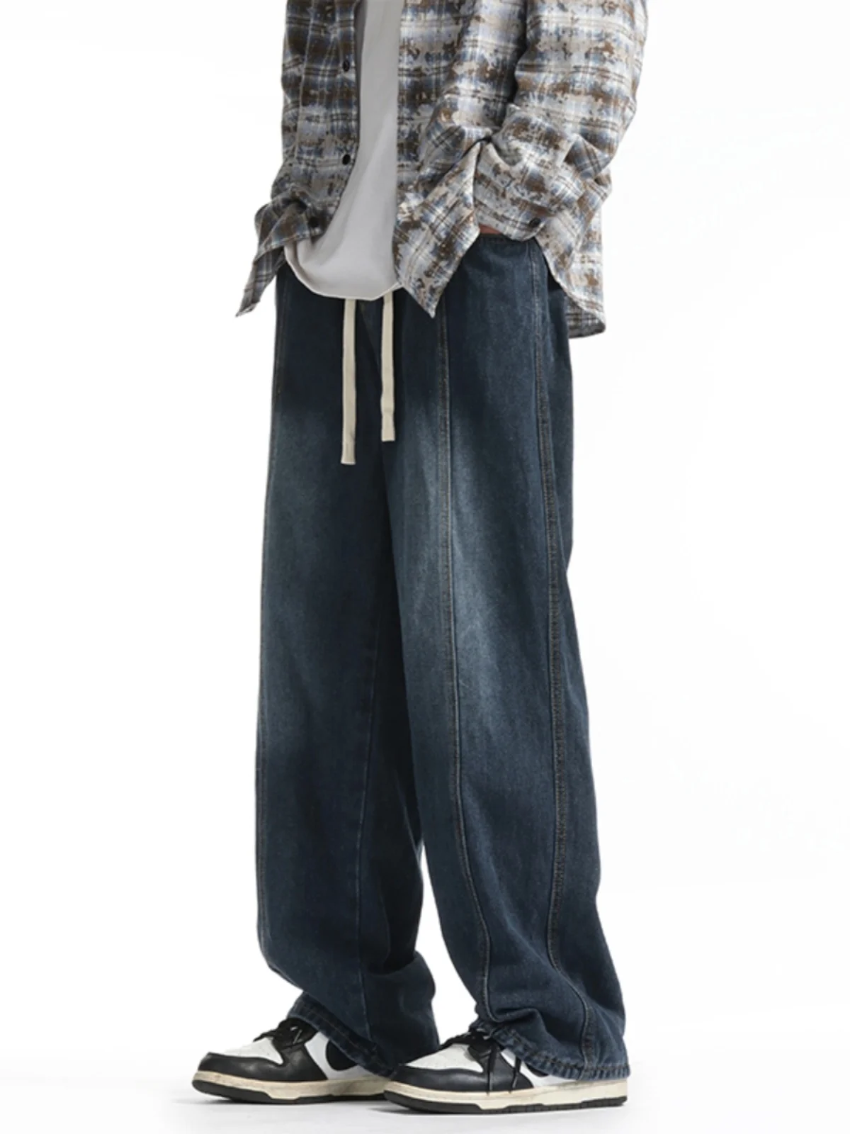 

Мужские джинсы American Sle Vintage Straight Leg: модные, свободные, широкие, повседневные брюки в стиле High Street Vibe с эффектом потертости