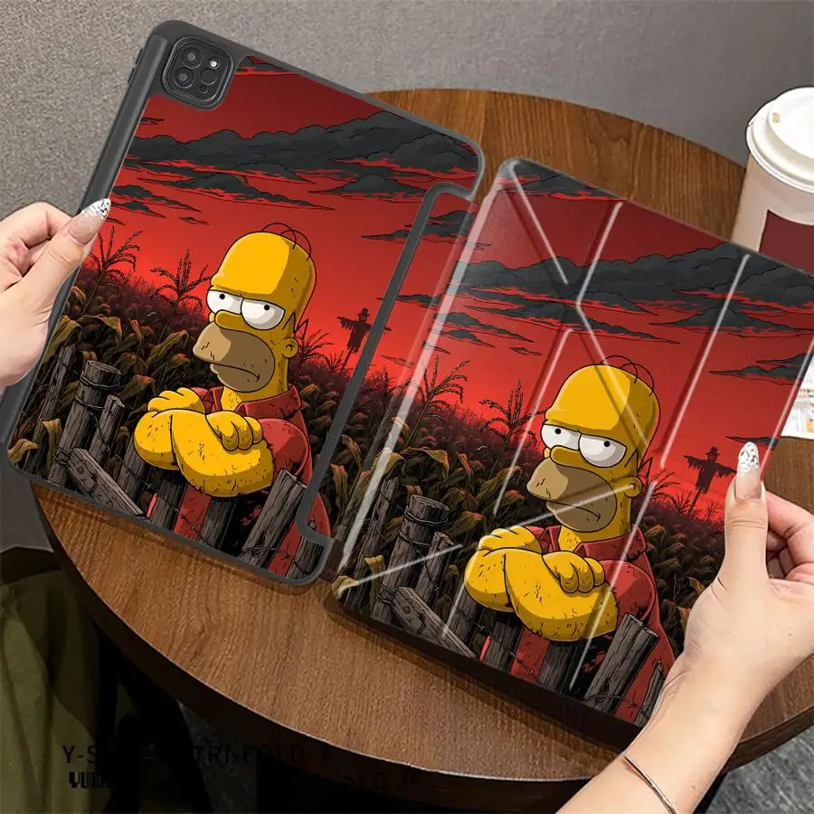With Pen Slot Cover Tablet Case For iPad Mini 7 6 5 10th Gen Air 8 M2 M3 3 9th Pro M4 13 2025 2026 12th 11th S-Simpsons H-Homer