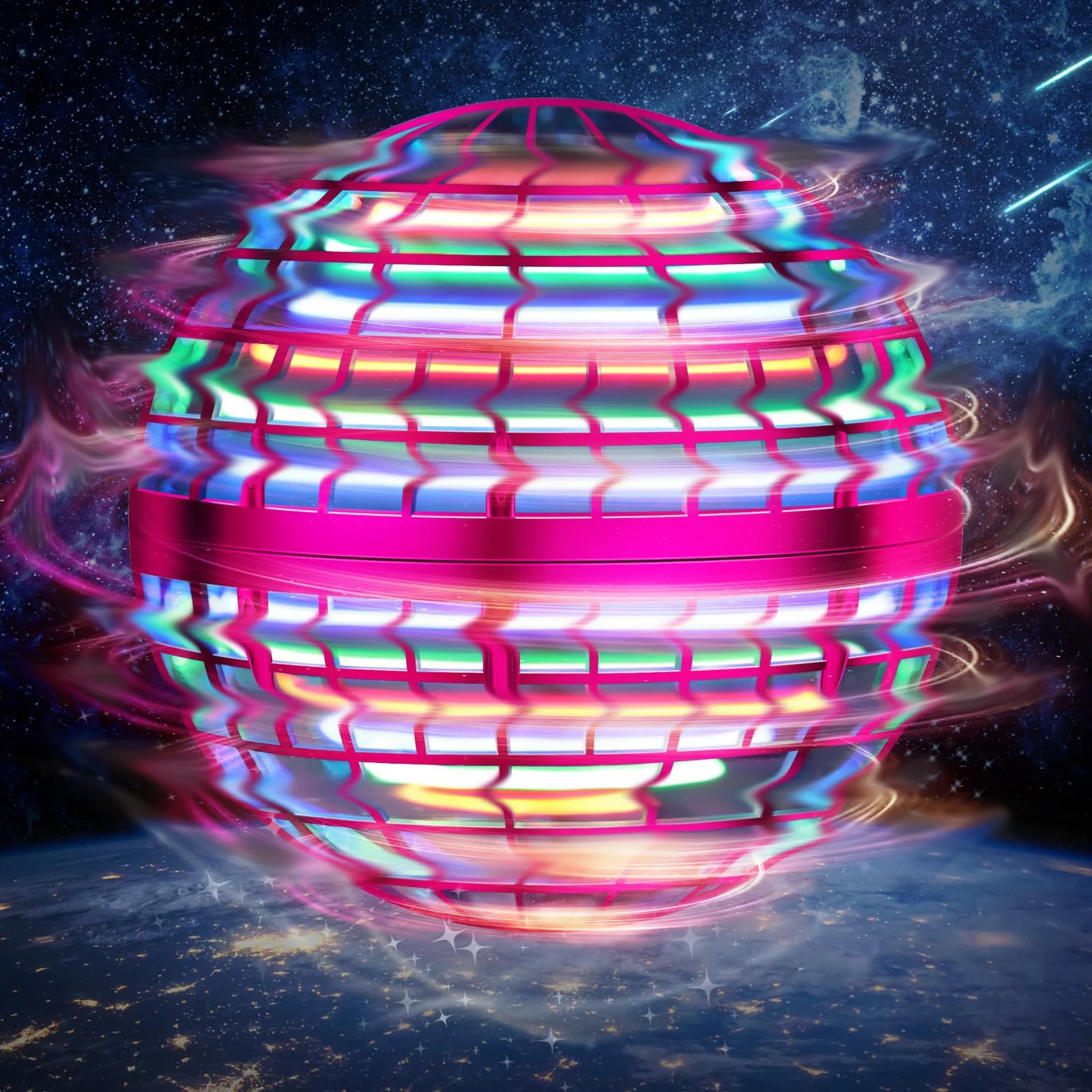 플라잉 볼 장난감 2026 업그레이드 버전 손으로 조종하는 호버 볼 LED 조명 회전 볼 멋진 미니 드론 생일 선물