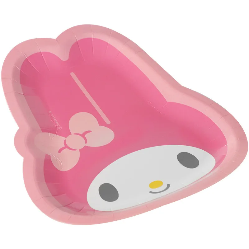3Pcs Sanrio disposable dinner plate plate cake tableware kindergarten children birthday party cute picnic paper plate