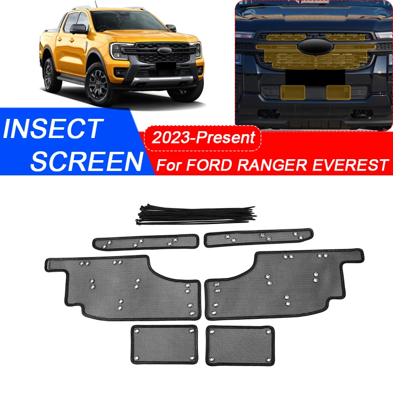 

For Ford RANGER EVREST U704 P703 2023-2025 Car Insect-proof Air Inlet Protect Cover Airin Insert Vent Racing Grill Filter Net