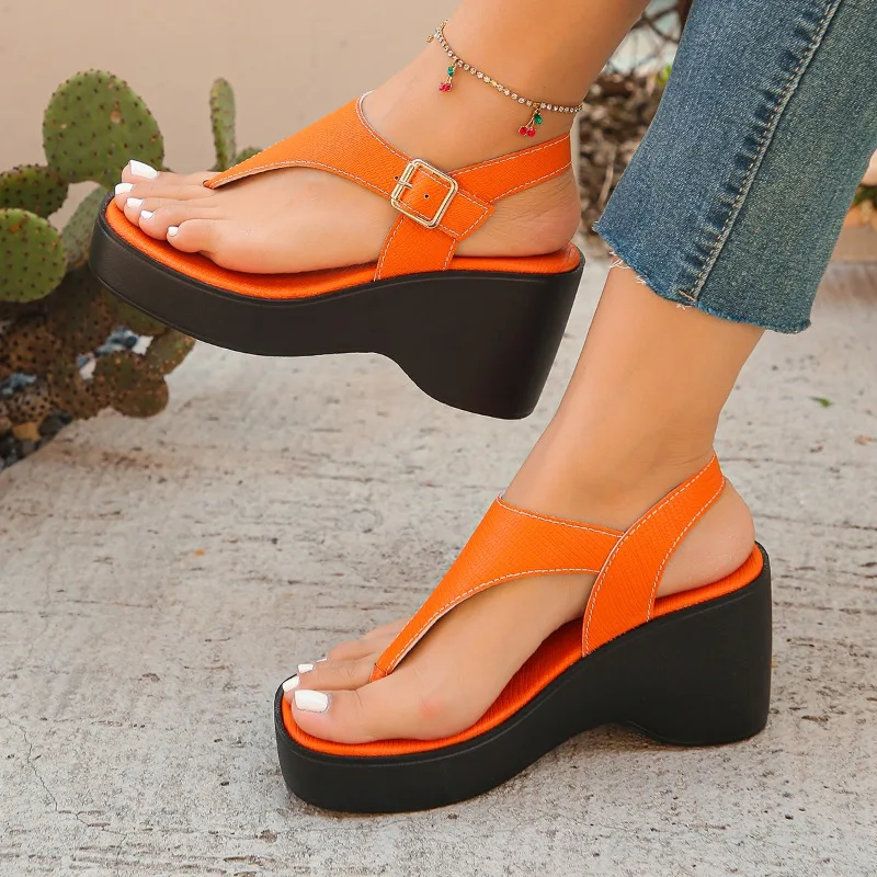 Wedges Women Sandals High Heels Shoes New 2025 Fashion Summer Elegant Cozy Mujer Zapatos