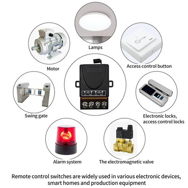 

A92Z 5X AC 220V 30A 1CH 433Mhz Wireless Remote Control Switch RF Relay Receiver + Off/On Transmitter