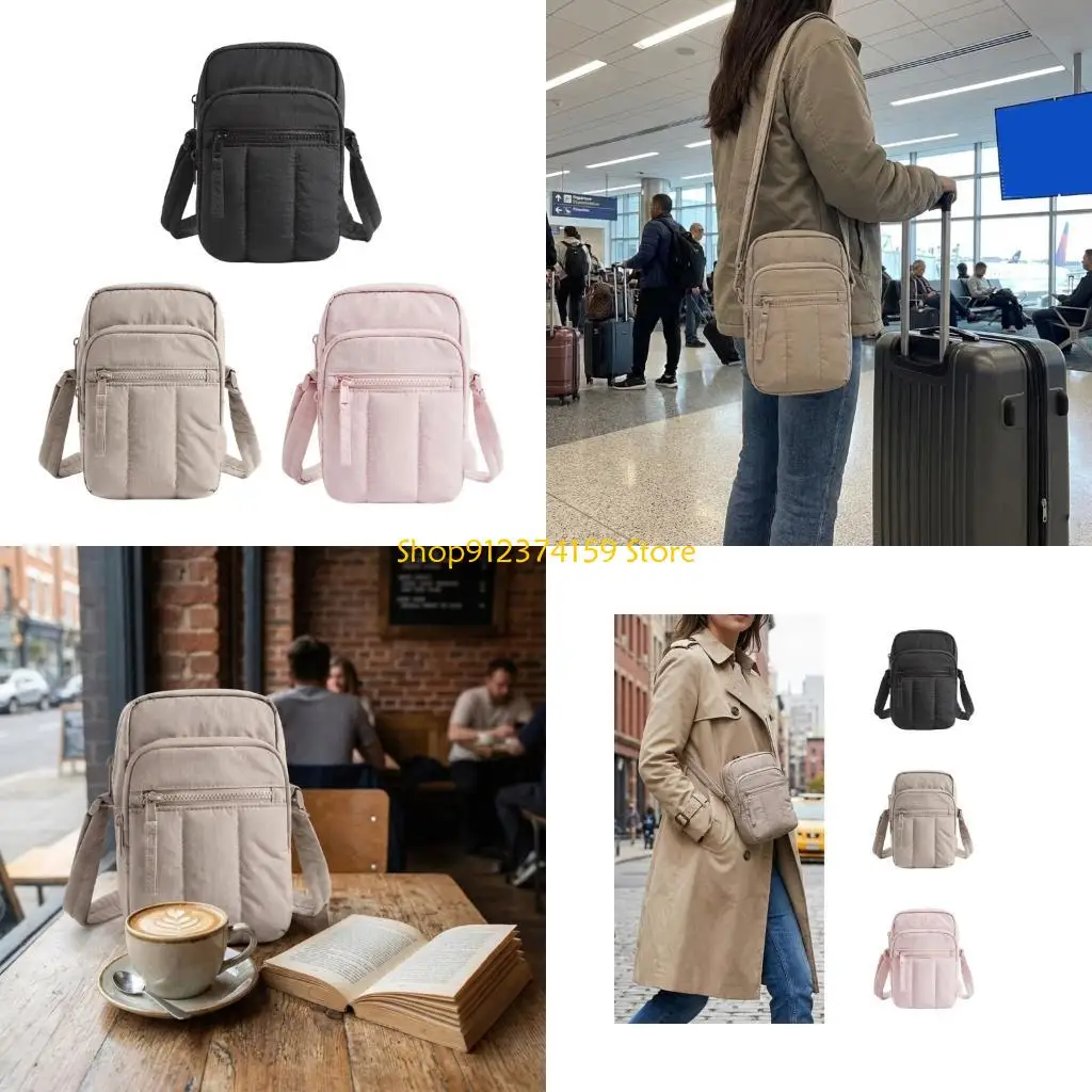 

G5AE Ladies Crossbody Purse Quilted Shoulder Bag with Multiple Compartments Adjustable Strap for Casual Activities