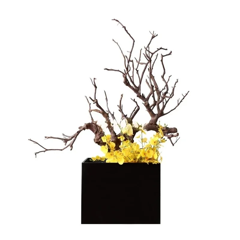 Withered branch ornament hotel homestay tea room entrance floor decorative retro art installation