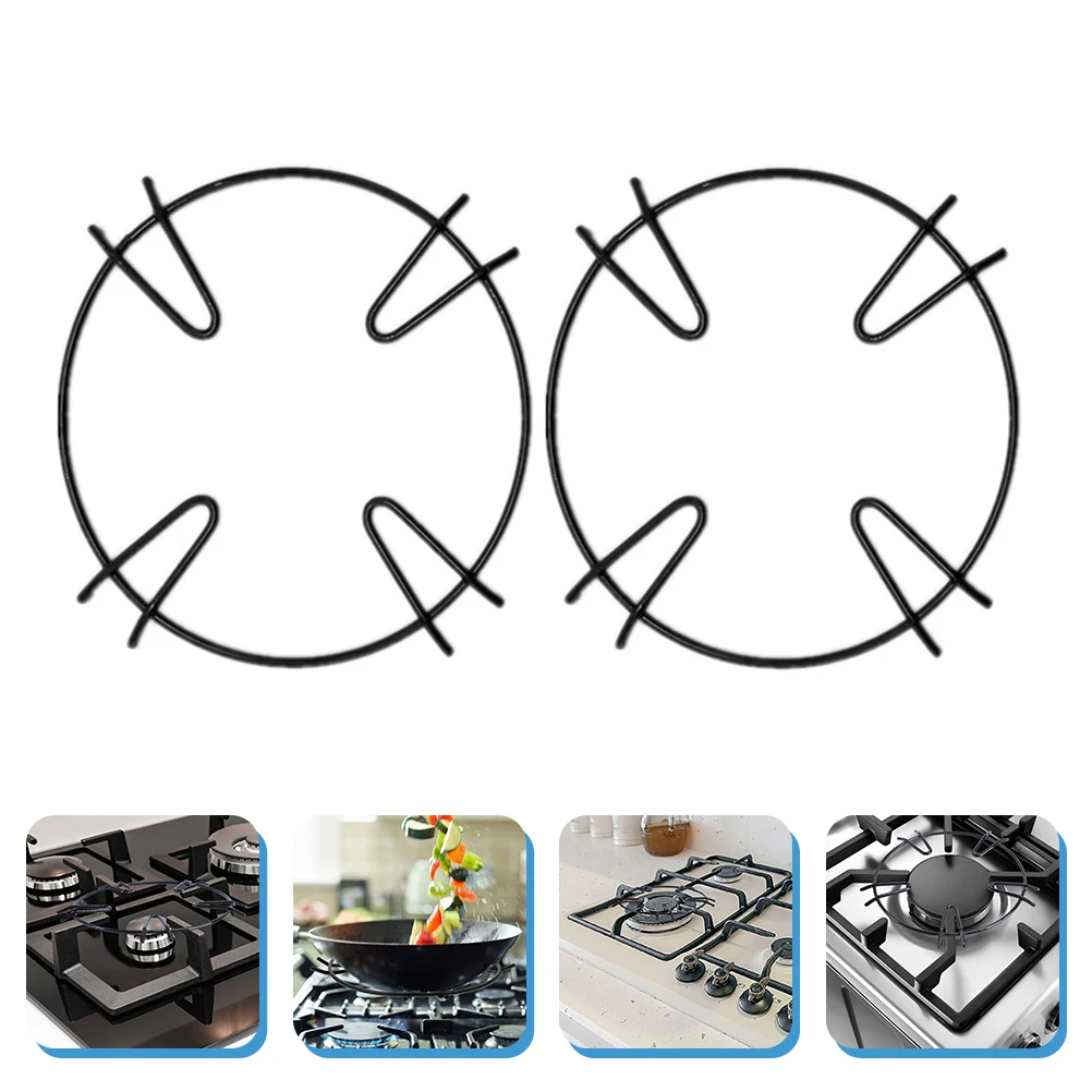 

4pcs Non-slip Pot Rack Kitchen Stove Bracket Gas Pan Support Black Natural Iron Shelf Brackets Wrought Iron Cooktop
