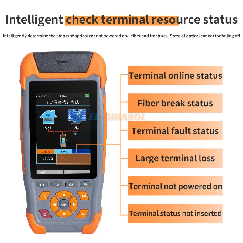 ONU Online Test YYS-308 PON Terminal Status Tester Network cable tester Network line finding Network line ranging With 5MW VFL