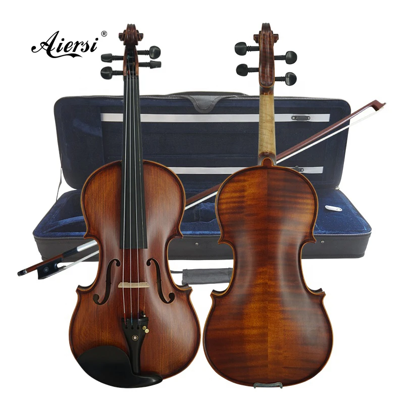 

Sinomusik Aiersi Brand China Wholesale Solid Wood Student Violin With Rectangle Case ,bow