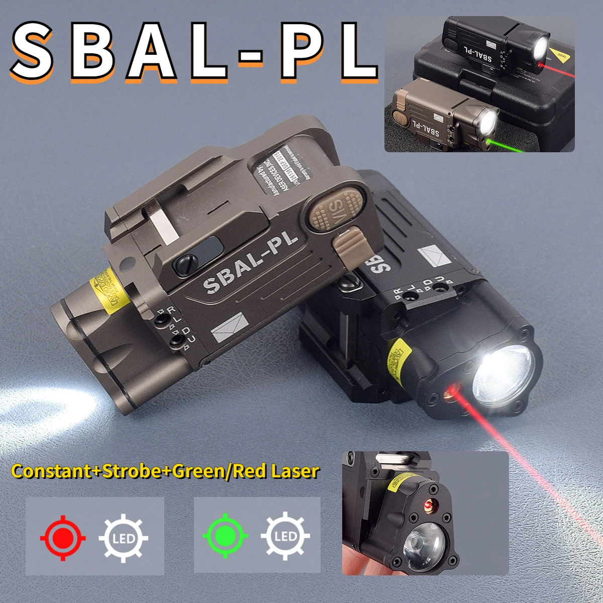 

Tactical Steiner SBAL SBAL-PL Weapon Light Scout With Red Green Laser Strobe X400 Flashlight Fit 20mm Picatinny Rail