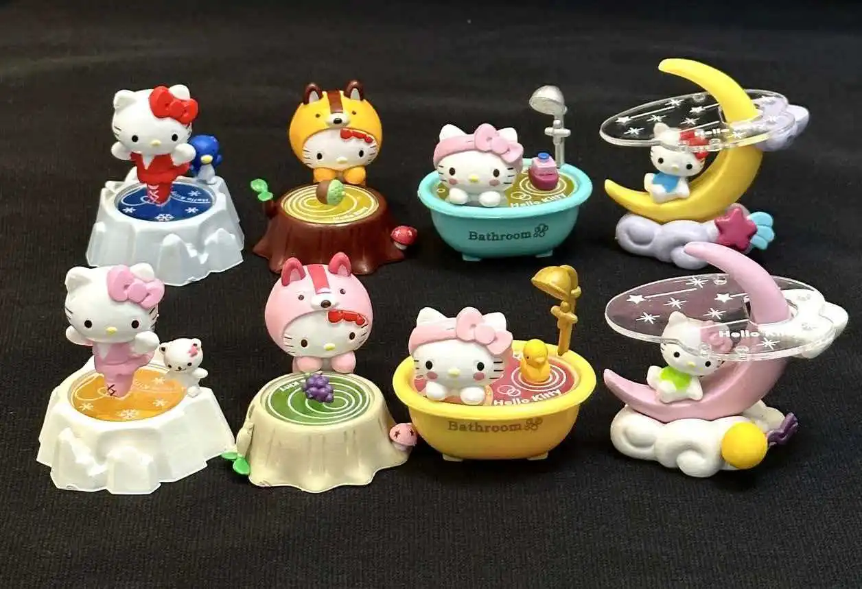 

New Blind Box 8 Assembled Dolls Moon Forest Cat Skating Cute Duck Bathtub Scene Holiday Surprise Holiday Gifts For Girls