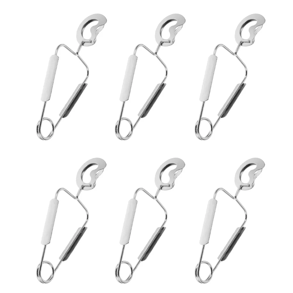 

6 Pcs Conch Food Clip Mini Pliers Snail Tongs Metal With Holes Stainless Steel Catering Serving Tool Clamp