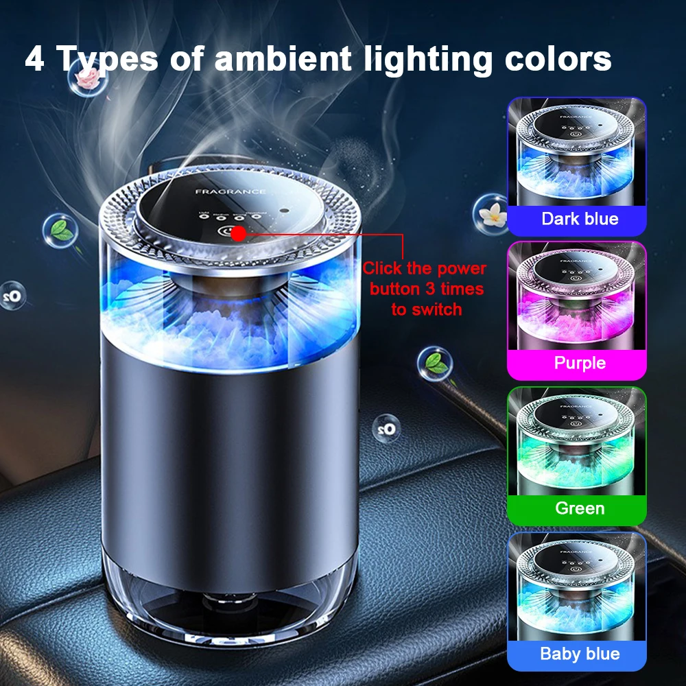 2025 Smart Car Air Fresheners Ambient Light & Mist Car Fragrance Auto On/Off Car Air Freshener Diffuser, Adjustable Intensity