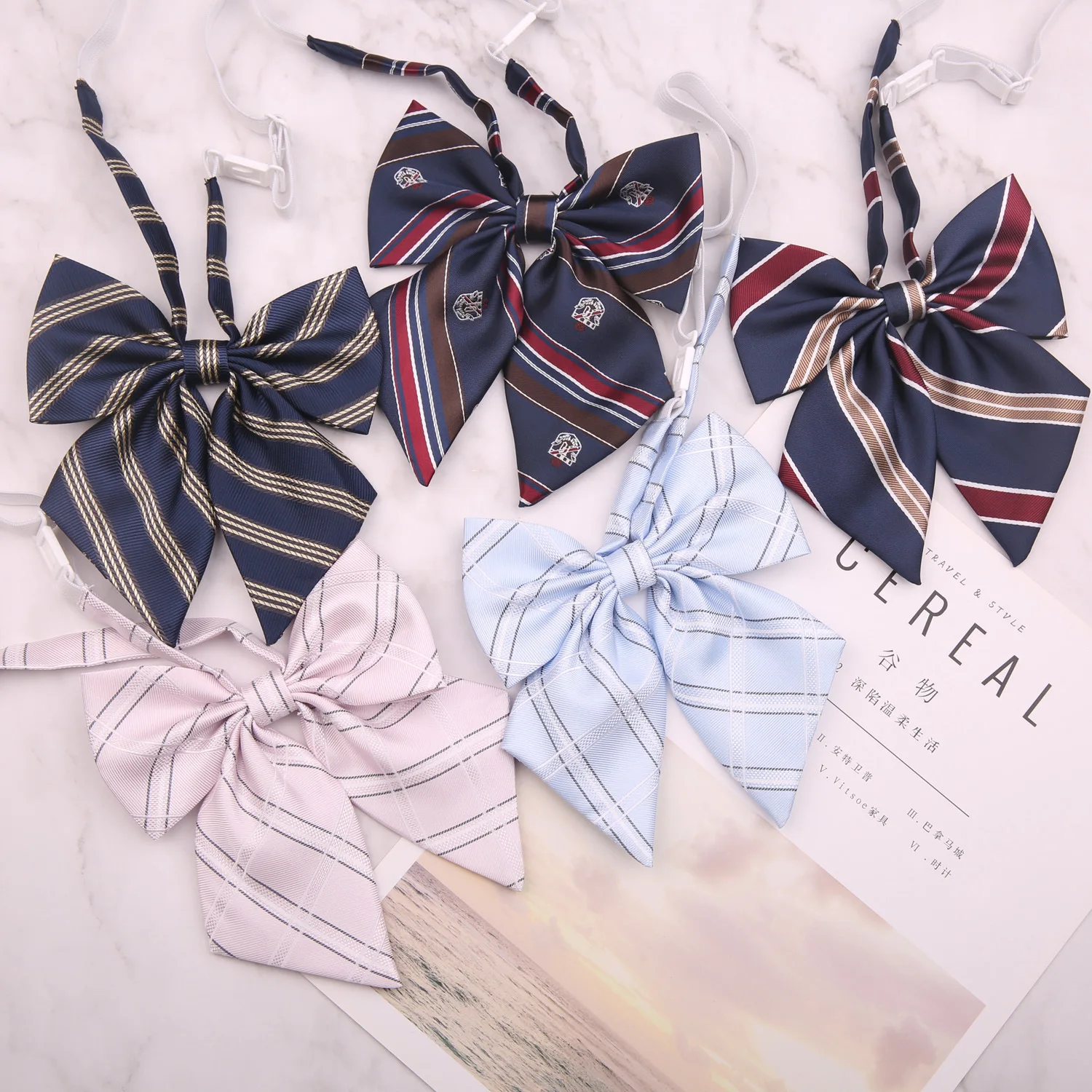 Japanese JK Bow Ties 12*12.5CM College Style Polyester Bowties for Women School Party Daily Shirt Butterfly Cravat Birthday Gift