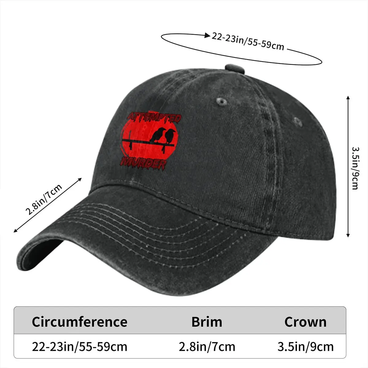 Washed Men's Baseball Cap Red Trucker Snapback Caps Dad Hat Attempted Murder Golf Hats